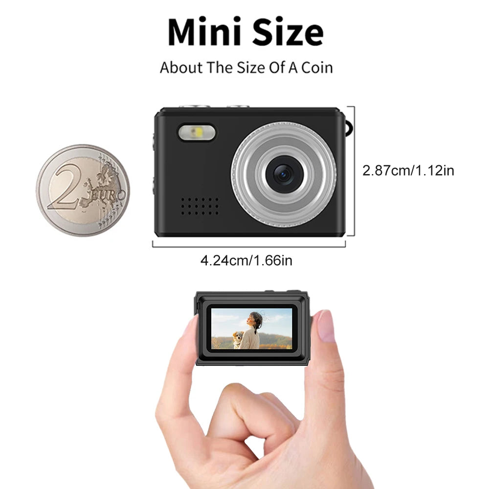 Digital Camera with Small Screen Bodycam Compact Portable Retro
