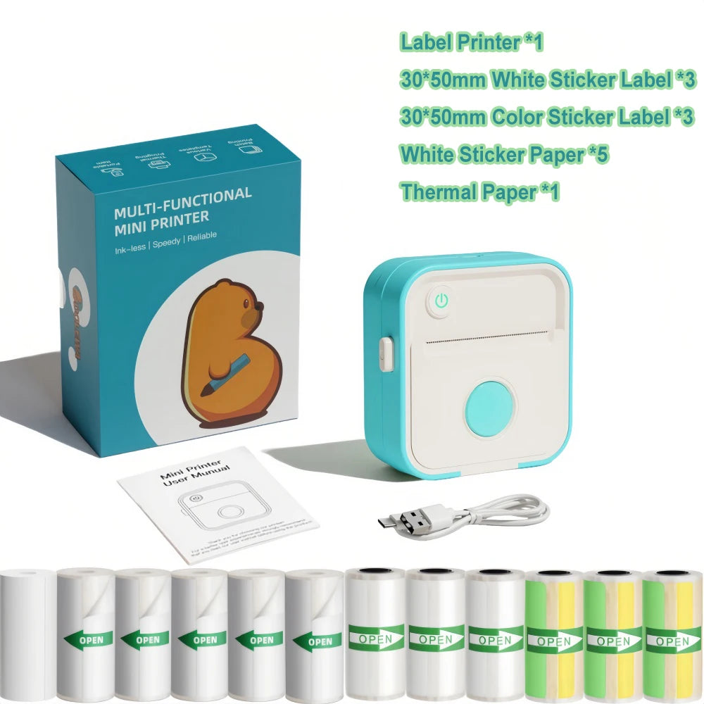 Instant Label Maker Inkless Sticker Printer Photo Printing