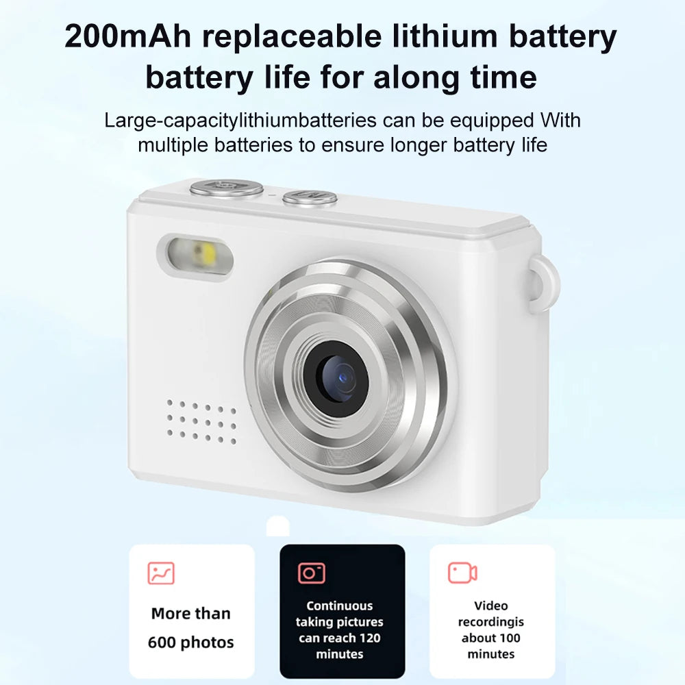 Digital Camera with Small Screen Bodycam Compact Portable Retro