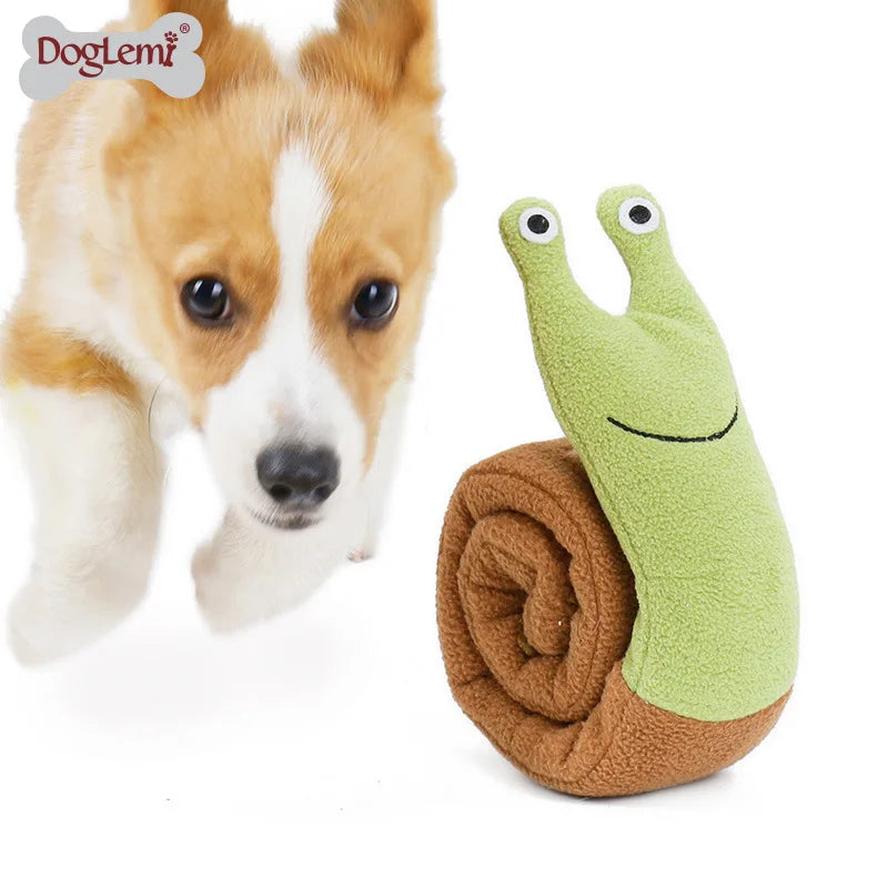 Dog Squeak Pet Sniffing Plush Snails
