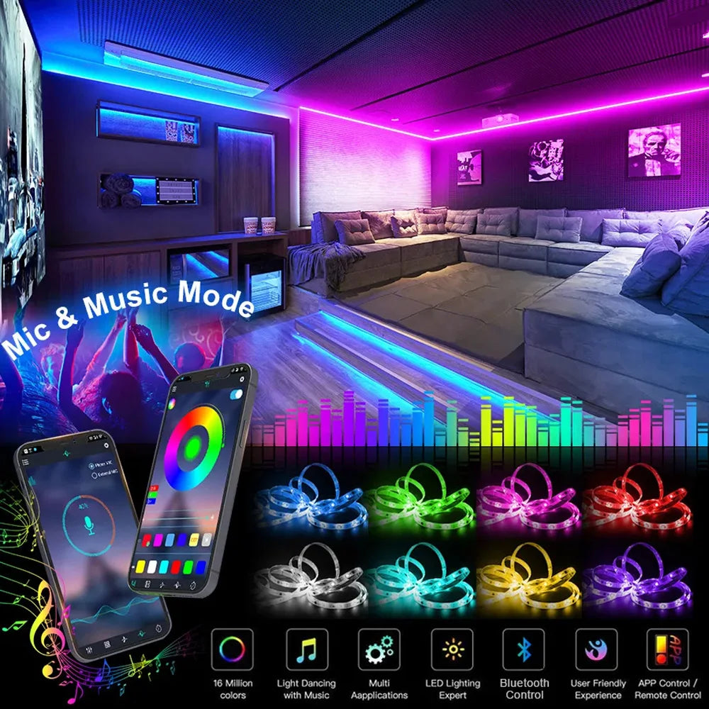 LED Strip Bluetooth Tape Decor PC TV backlight Neon LED Lighting