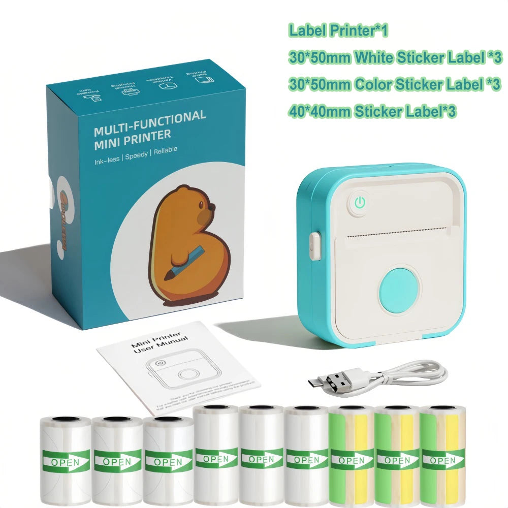 Instant Label Maker Inkless Sticker Printer Photo Printing