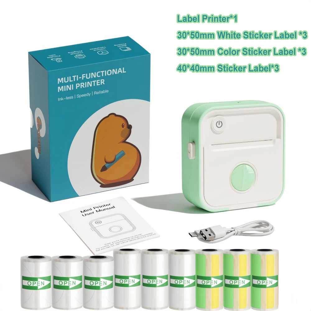 Instant Label Maker Inkless Sticker Printer Photo Printing