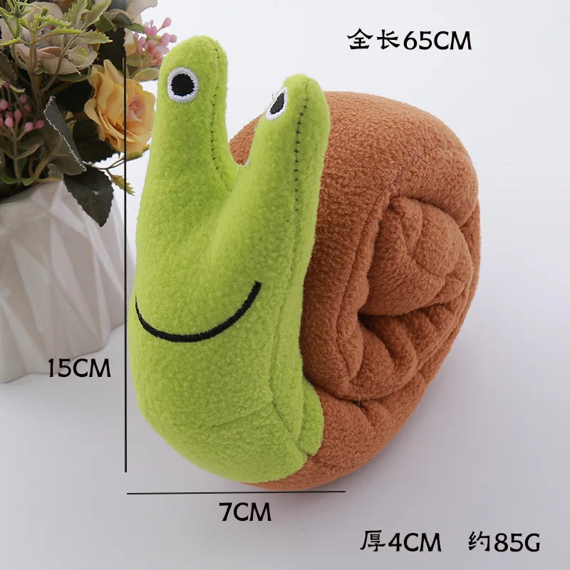 Dog Squeak Pet Sniffing Plush Snails