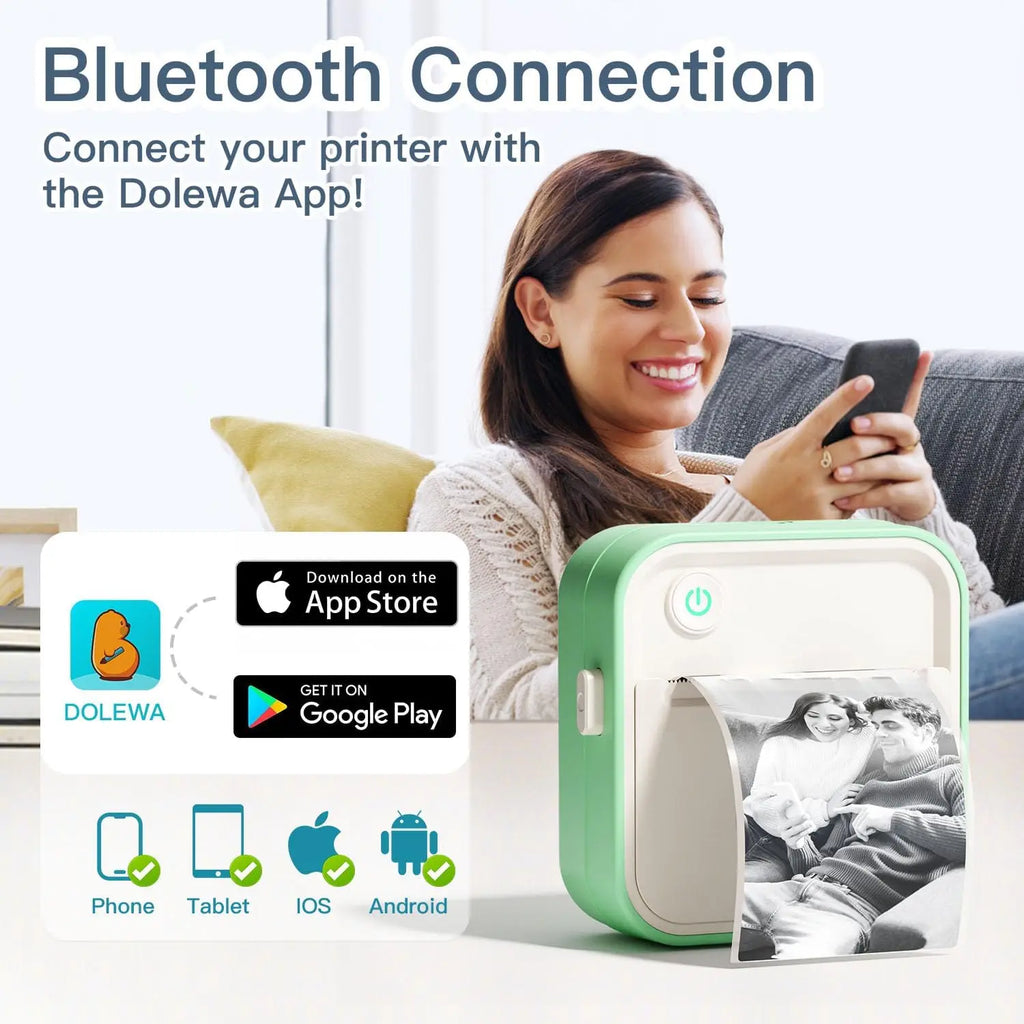 Instant Label Maker Inkless Sticker Printer Photo Printing