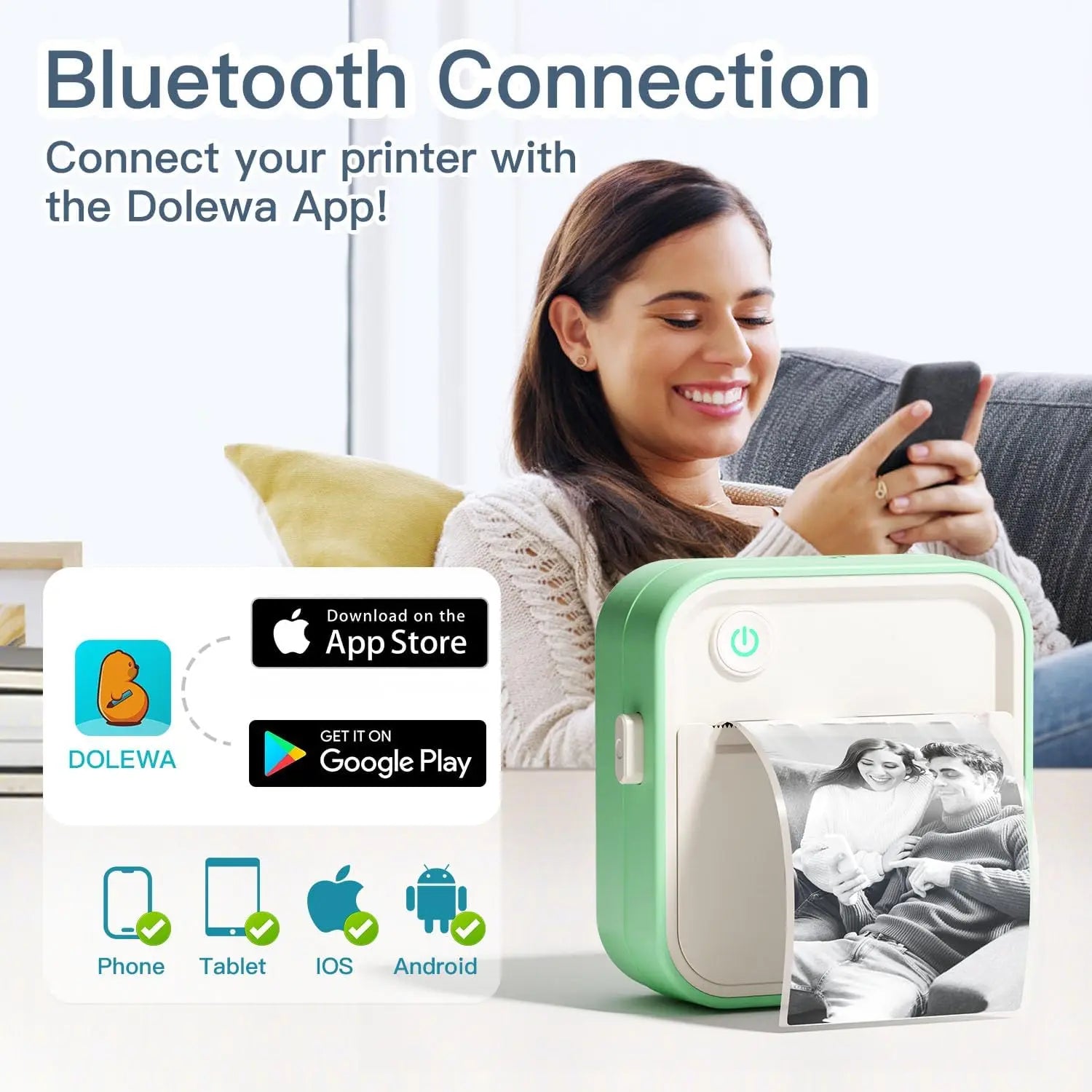 Instant Label Maker Inkless Sticker Printer Photo Printing