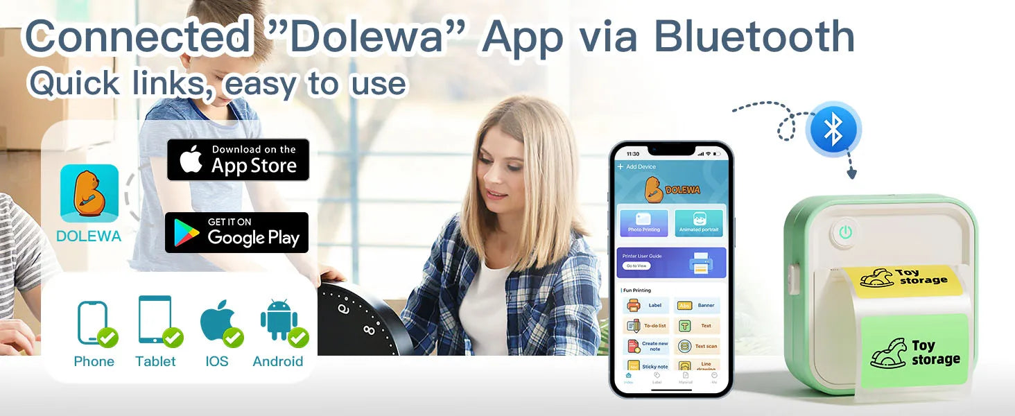 Instant Label Maker Inkless Sticker Printer Photo Printing