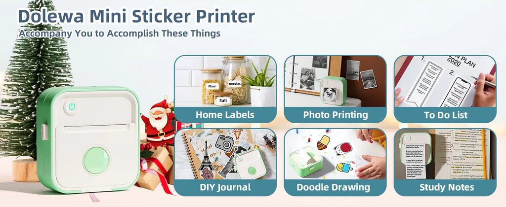 Instant Label Maker Inkless Sticker Printer Photo Printing