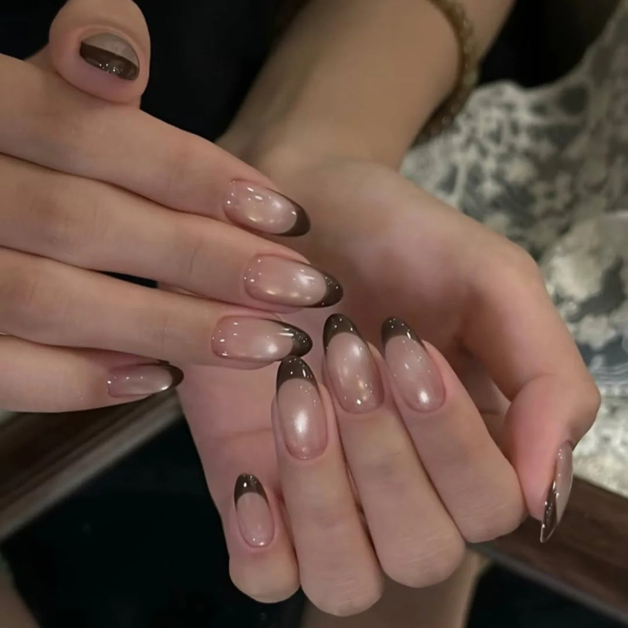 24Pcs Short Oval Head Blush Pink Press on Nails