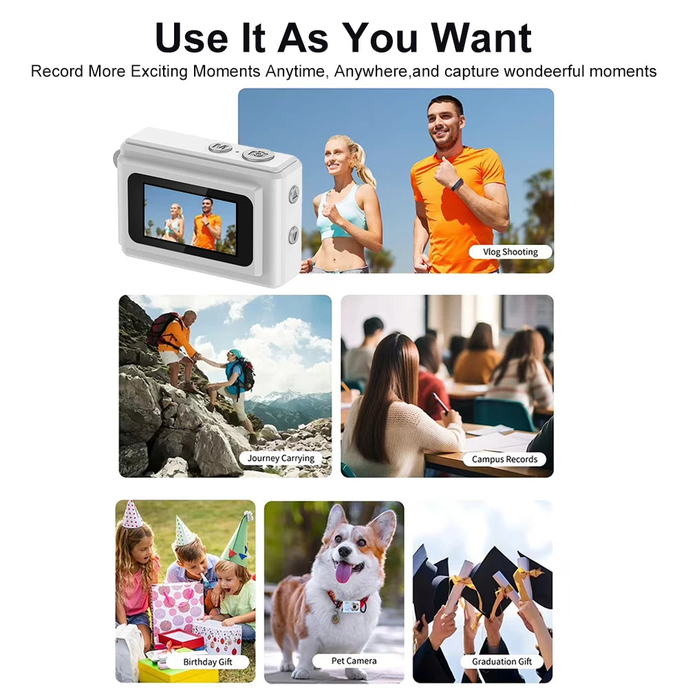 Digital Camera with Small Screen Bodycam Compact Portable Retro