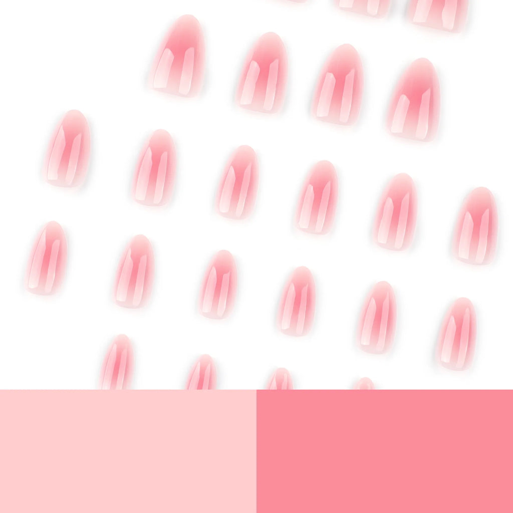 24Pcs Short Oval Head Blush Pink Press on Nails