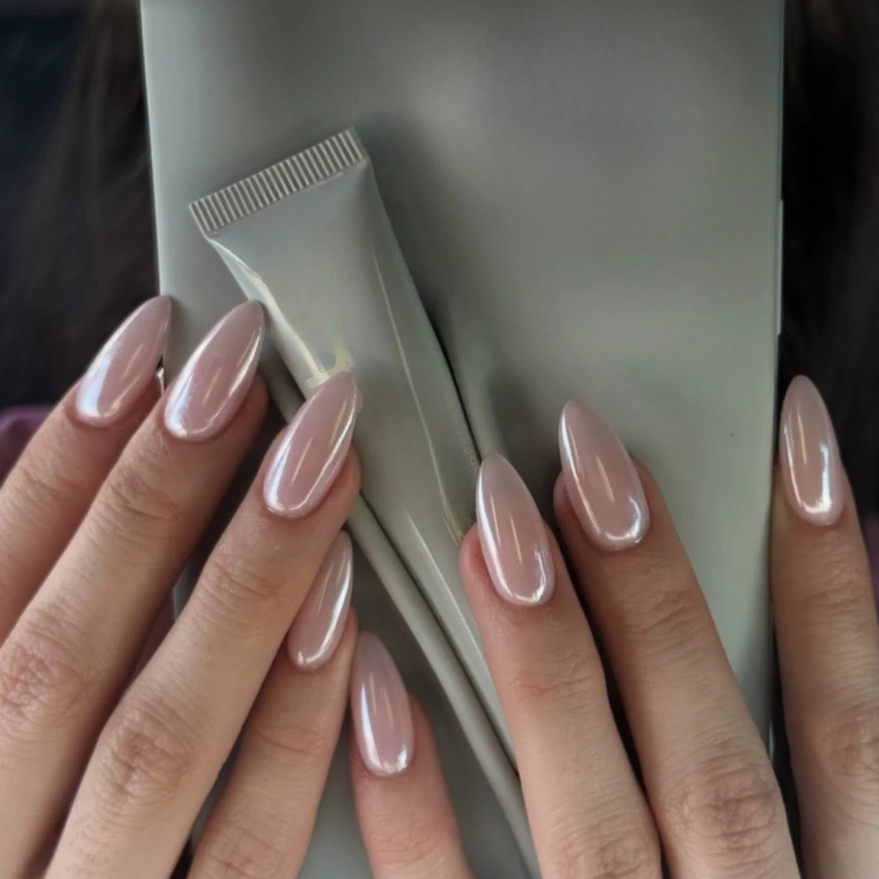 24Pcs Short Oval Head Blush Pink Press on Nails