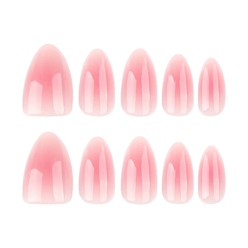 24Pcs Short Oval Head Blush Pink Press on Nails