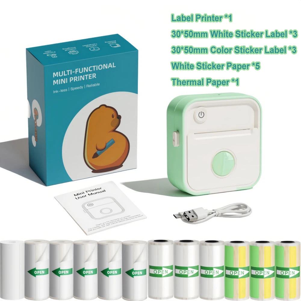 Instant Label Maker Inkless Sticker Printer Photo Printing